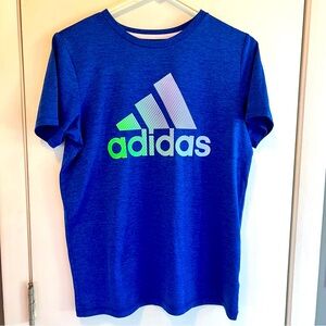 Adidas Blue Logo Polyester T-shirt